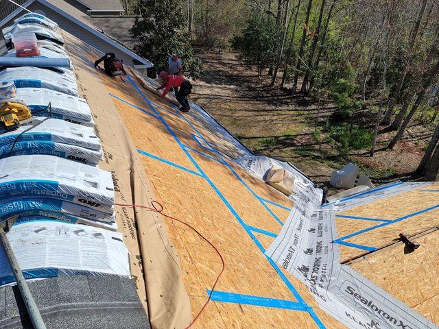 Deck Taping the entire roof